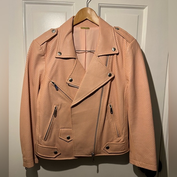 Rebecca Minkoff Blush Lambskin Leather Jacket - Picture 2 of 10